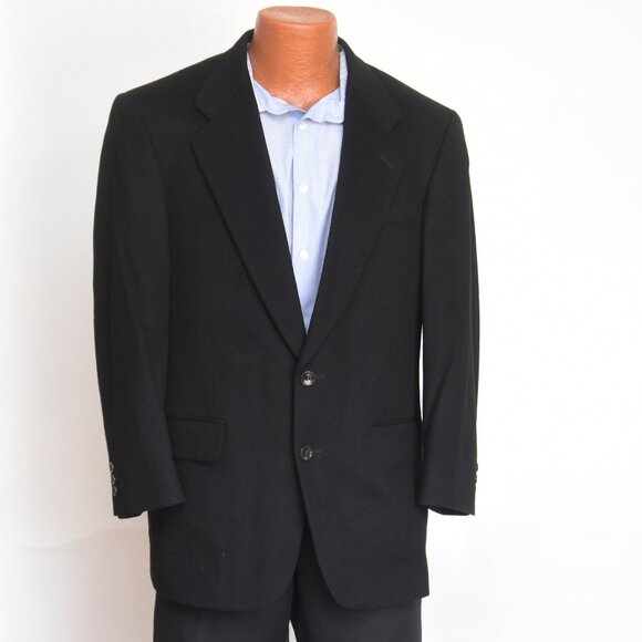 Joseph & Feiss 39R Soft Wool Cashmere Blazer Italy Lanificio Black Fully Lined - Picture 1 of 8